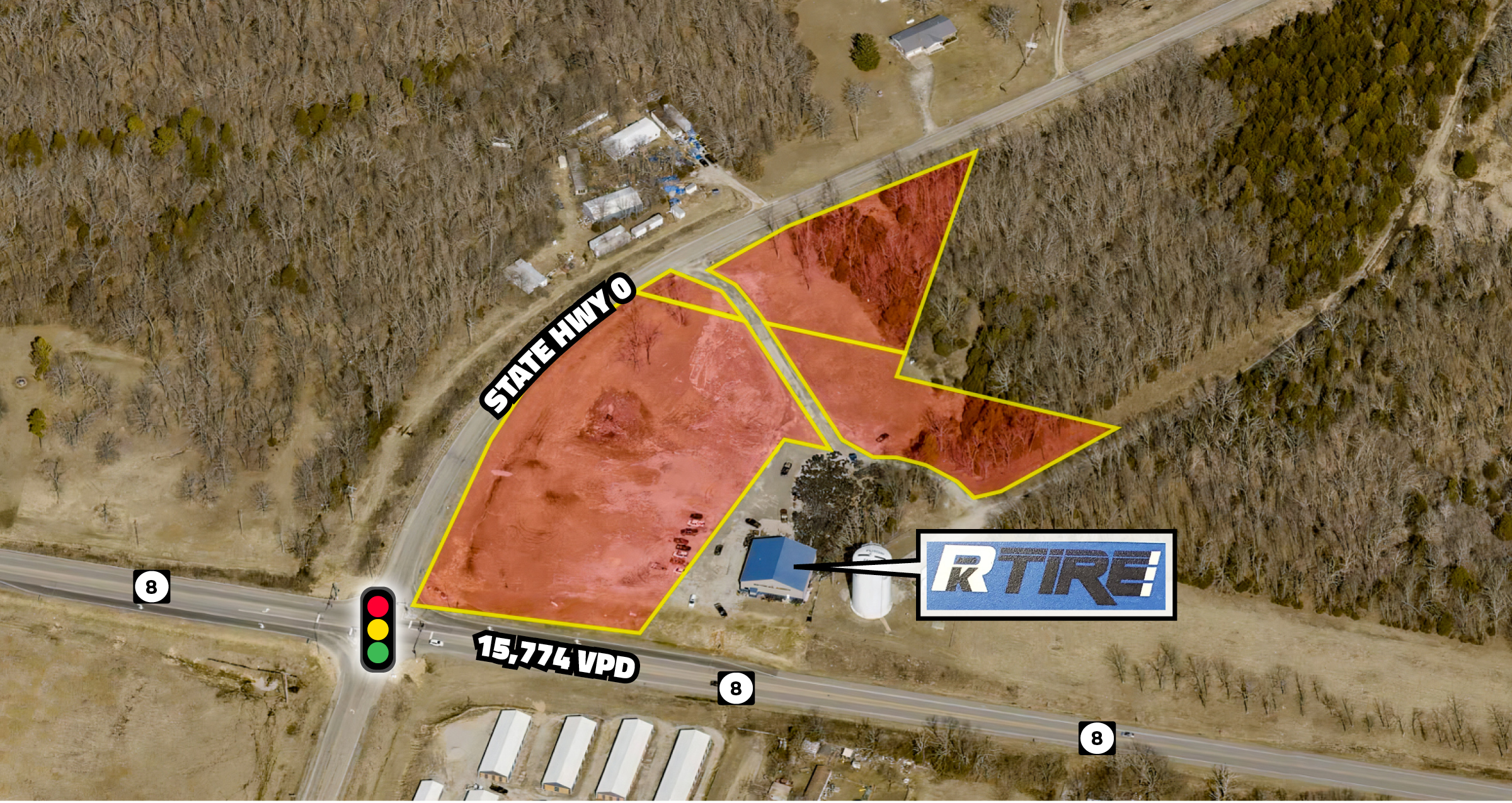 Potosi Mo Commercial Land | Signalized Intersection | Utilities Nearby